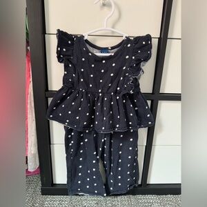Old Navy Navy Blue Polka Dot Jumpsuit